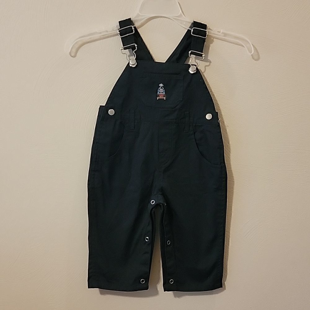 "MY FIRST THOMAS" BLACK OVERALLS, SIZE 12 MONTHS - NWOT